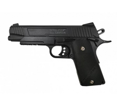 Пневматический пистолет спринговый Stalker SA1911M Spring (аналог Colt1911 Rail) 6мм