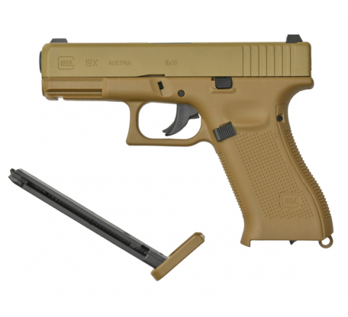 Пневматический пистолет Umarex Glock-19X  (метал,ВВ, Coyote-песок) 4,5 мм