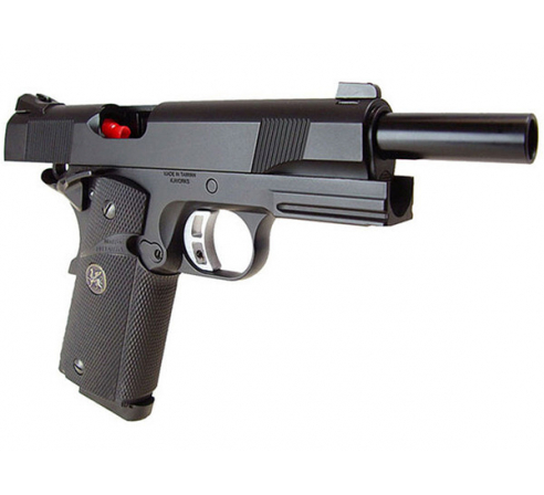 Пистолет страйкбольный KJW COLT M1911 M.E.U. GBB, GAS, черный, металл (KP-07)
