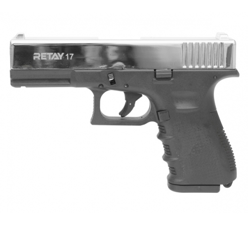 Пистолет охолощенный СХП  RETAY 17 (Glock) 9mm P.A.K, никель