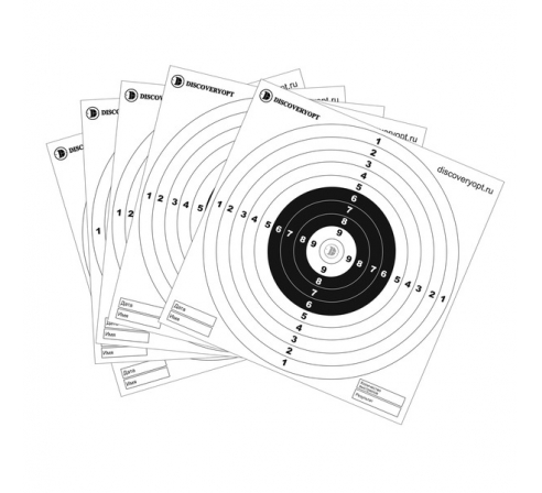 Мишень DISCOVERYOPT Черно-белая 14х14 (50шт.) 