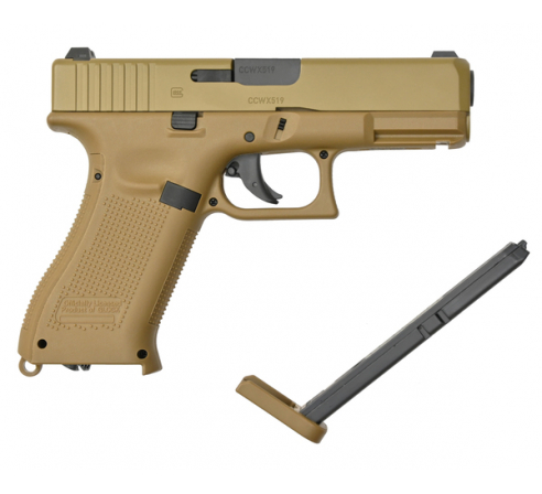 Пневматический пистолет Umarex Glock-19X  (метал,ВВ, Coyote-песок) 4,5 мм