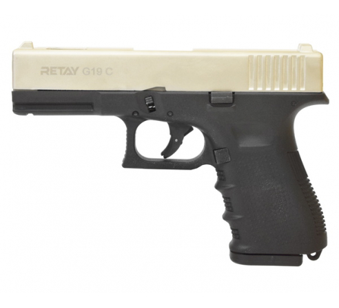Пистолет охолощенный СХП RETAY G19C (Glock) 9mm P.A.K, сатин
