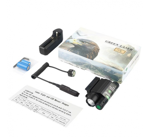 Лазерный целеуказаель (ЛЦУ) + подствольный фонарь RealArm BST-7 зел.