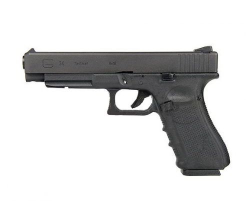 Страйкбольный пистолет WE GLOCK-34 gen4, металл слайд, сменные накладки, WE-G008B-BK