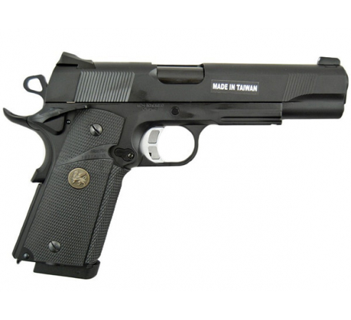 Пистолет страйкбольный KJW COLT M1911 M.E.U. GBB, GAS, черный, металл (KP-07)