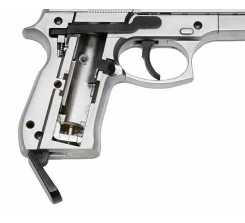 Пневматический пистолет Umarex Beretta 92 FS Никель с чёрн. накладками (аналог беретты 92)