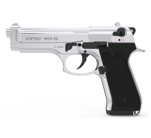 Пистолет охолощенный СХП RETAY MOD92 (Beretta) 9mm P.A.K, никель