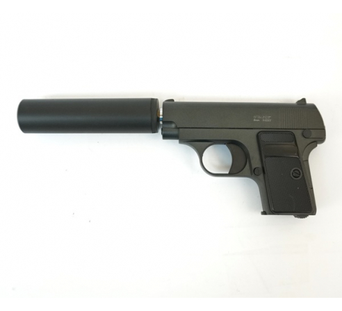Пневматический пистолет спринговый Stalker SA25S (аналог Colt 25) + имитация глушителя