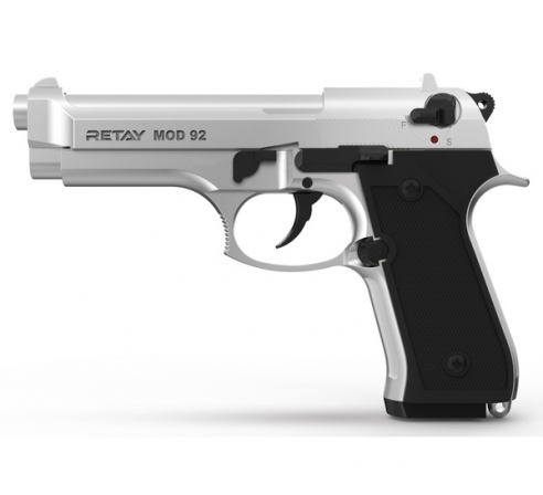 Пистолет охолощенный СХП RETAY MOD92 (Beretta) 9mm P.A.K, хром