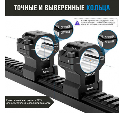 Кольца DISCOVERYOPT 25мм на weaver средние (7075) 