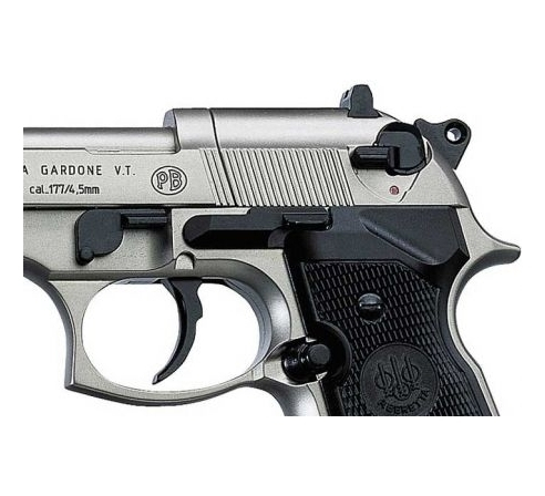 Пневматический пистолет Umarex Beretta 92 FS Никель с чёрн. накладками (аналог беретты 92)